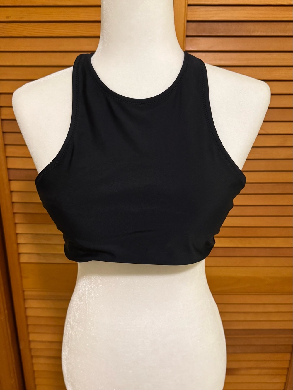 Old Navy Black High Neck Crop Bikini Top, L, NWT